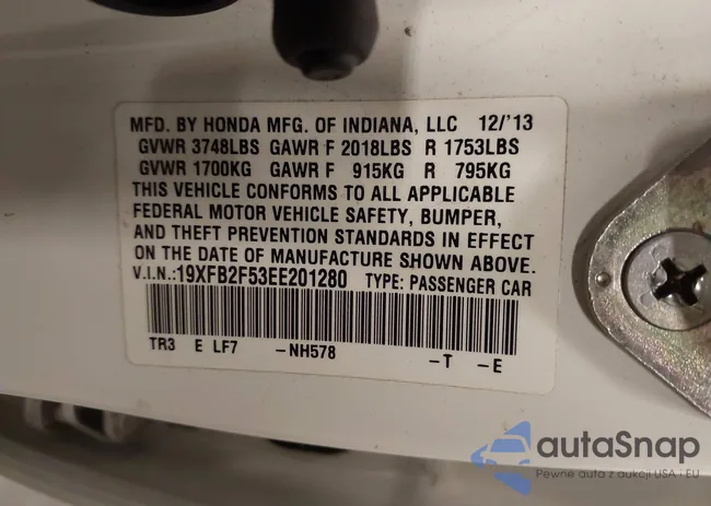 19XFB2F53EE201280: 43015973