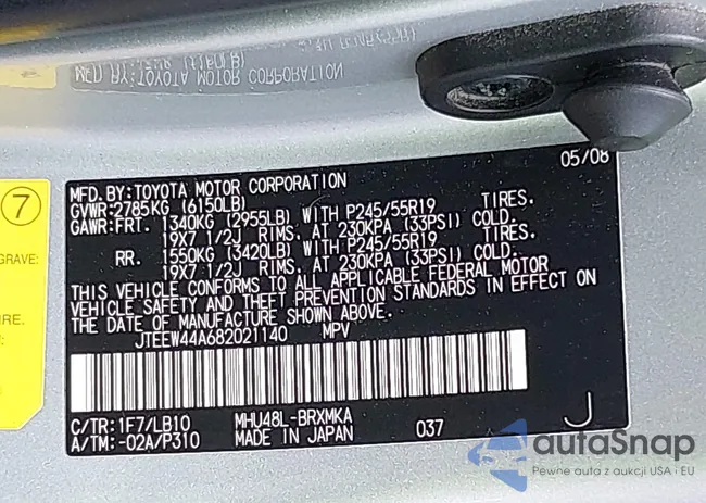 JTEEW44A682021140: 43016007