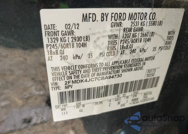 2FMDK4JC7CBA94730: 43016028