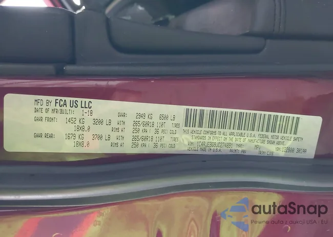 1C4RJEBG9JC274891: 43016082