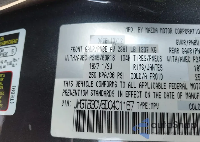 JM3TB3CV5D0401167: 43016170