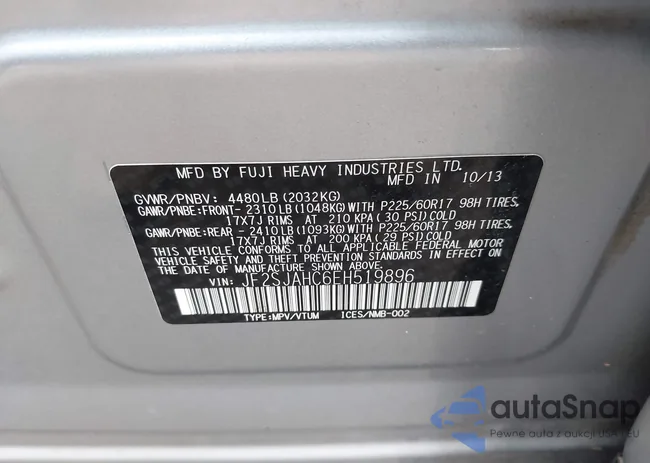 JF2SJAHC6EH519896: 43016264