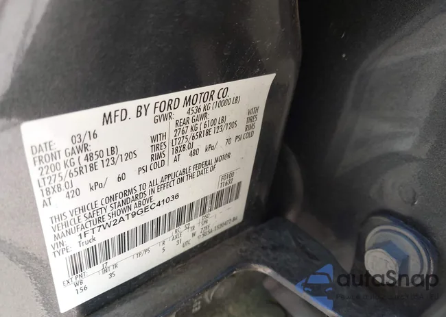 1FT7W2AT9GEC41036: 43017281