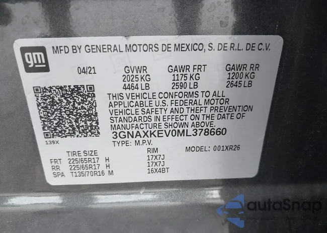 3GNAXKEV0ML378660: 43017362