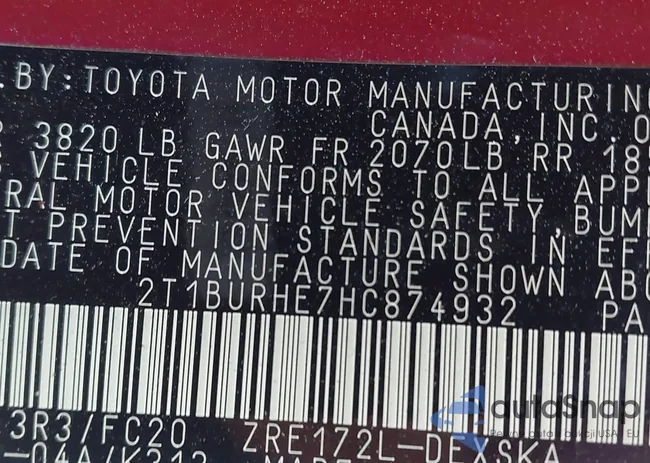 2T1BURHE7HC874932: 43017394