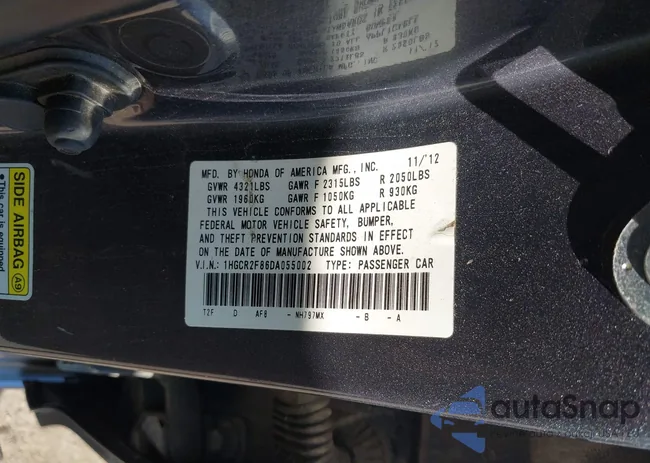 1HGCR2F86DA055002: 43017502