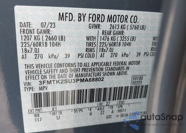 3FMTK2SU3PMA68802: 43017550