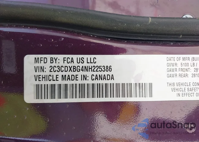 2C3CDXBG4NH225386: 43017563