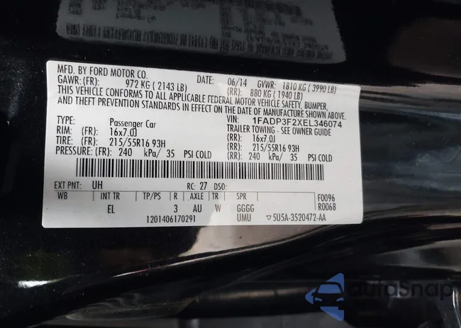 1FADP3F2XEL346074: 43017638