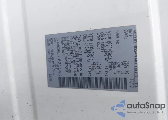 5N1AR2MN3DC621146: 43017780