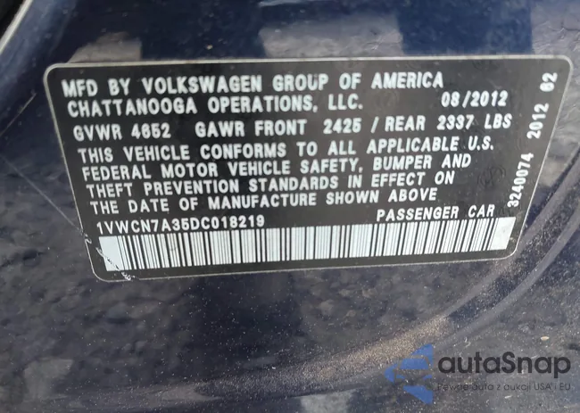 1VWCN7A35DC018219: 43017814