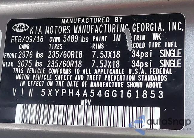 5XYPH4A54GG161853: 43016914