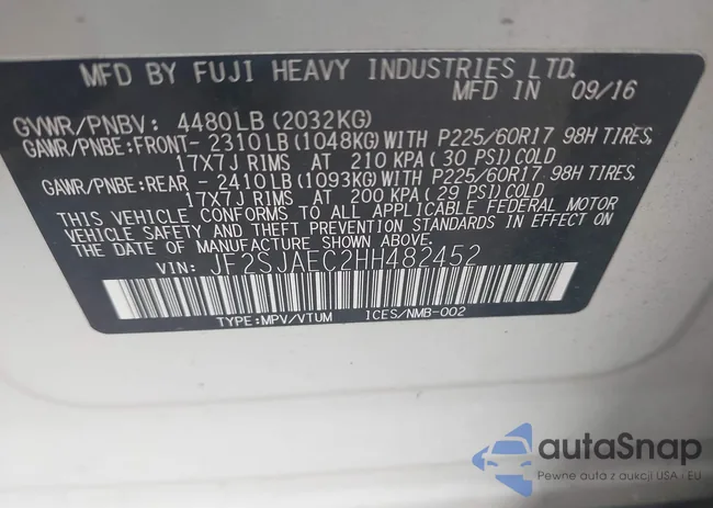 JF2SJAEC2HH482452: 43016967