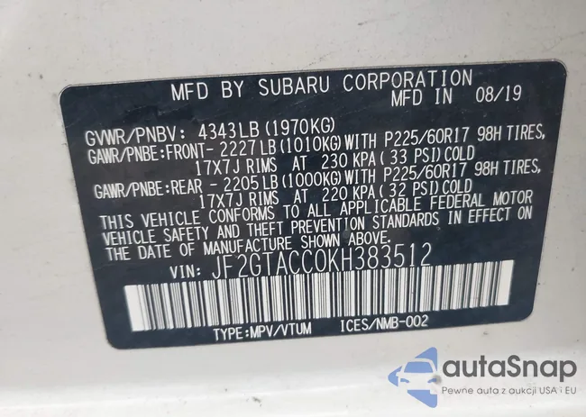 JF2GTACC0KH383512: 43017035