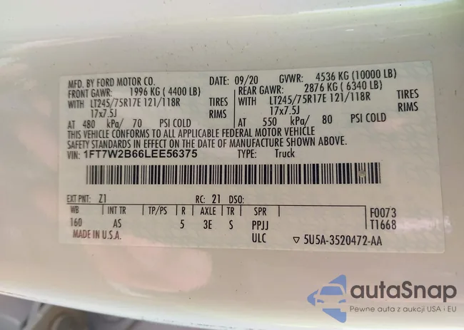 1FT7W2B66LEE56375: 43017106