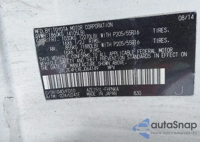 JTLZE4FEXEJ064149: 43017127