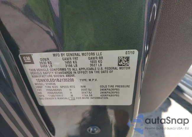 1GNKVLED1BJ135208: 43018331