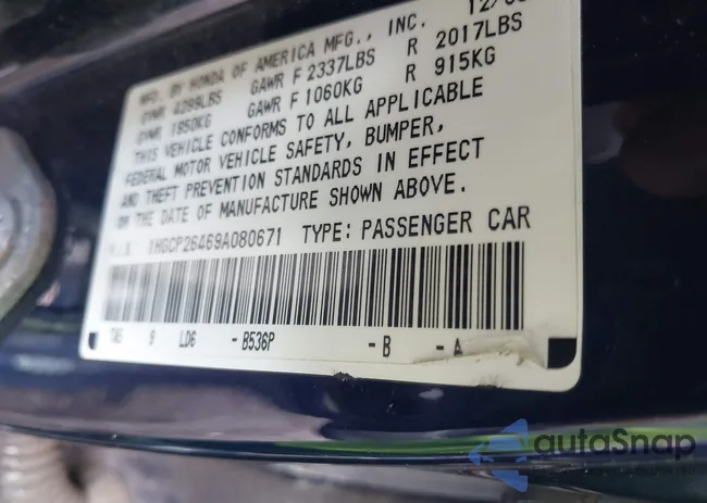 1HGCP26469A080671: 43018471