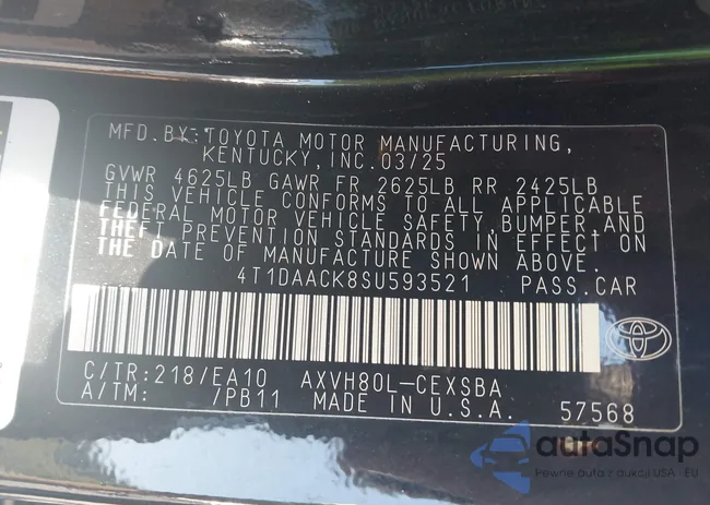 4T1DAACK8SU593521: 43018551