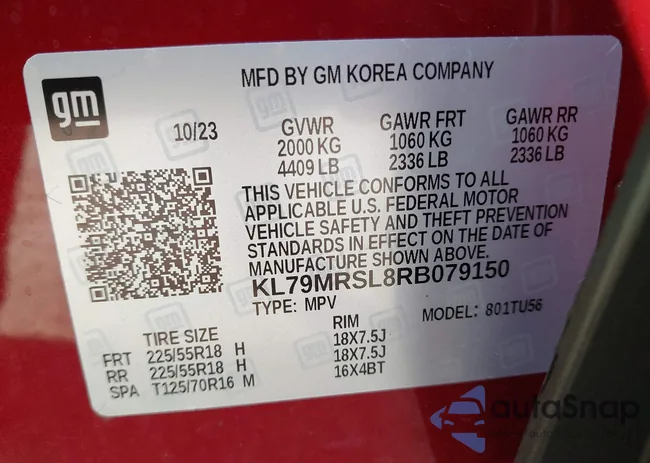 KL79MRSL8RB079150: 43018570