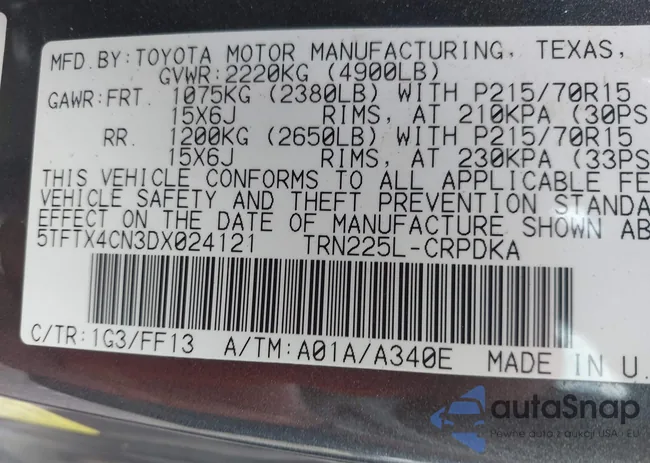 5TFTX4CN3DX024121: 43018588