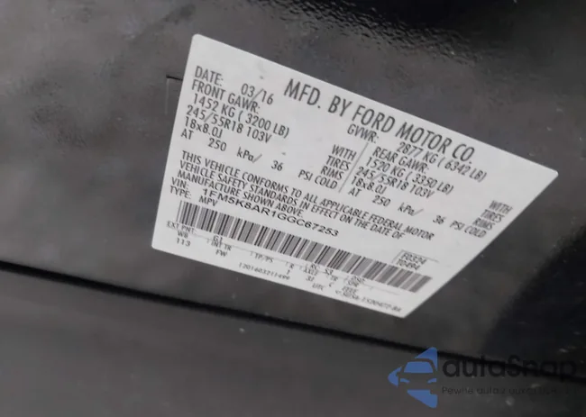 1FM5K8AR1GGC67253: 43018591