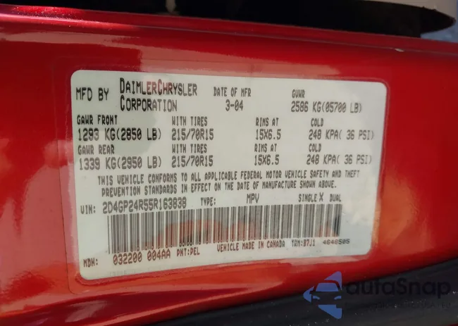 2D4GP24R55R163838: 43018603