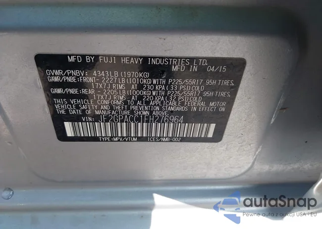 JF2GPACC1FH276964: 43018642