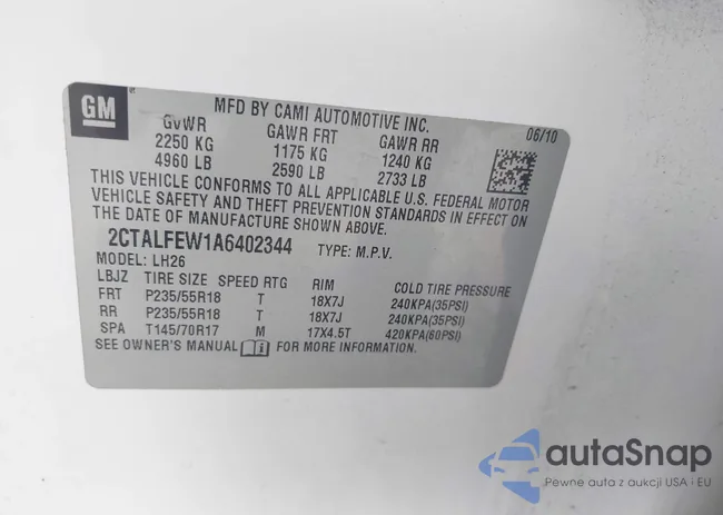 2CTALFEW1A602344: 43018698