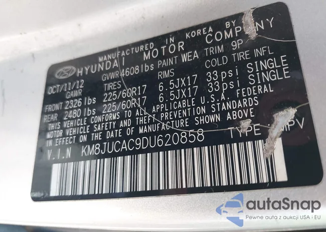 KM8JUCAC9DU620858: 43018705