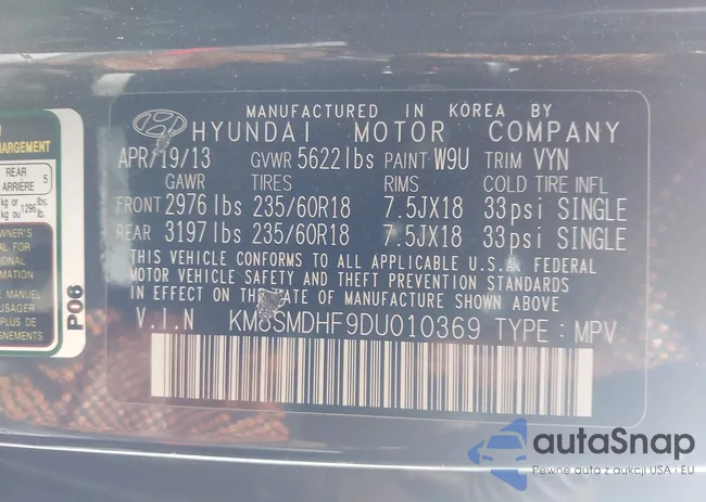 KM8SMDHF9DU010369: 43018812