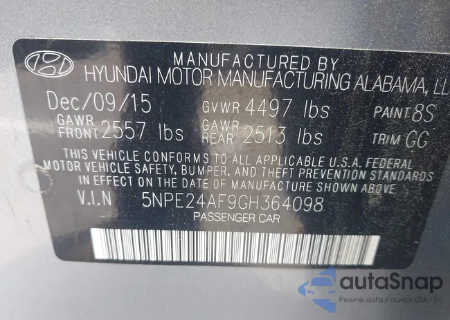 5NPE24AF9GH364098: 43018822