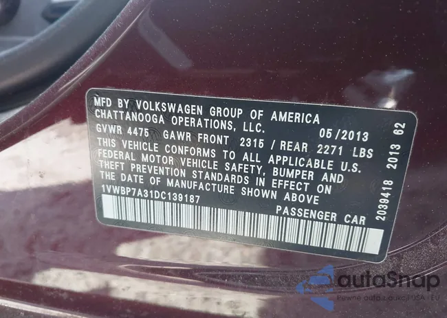 1VWBP7A31DC139187: 43017890