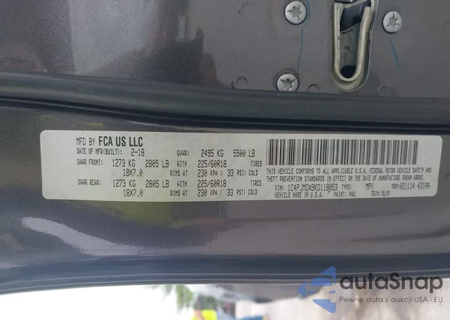 1C4PJMDX9KD118053: 43018173