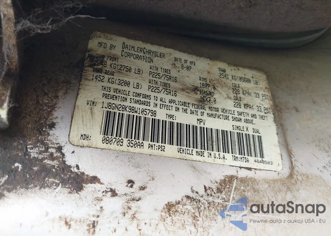 1J8GN28K98W105798: 43019316