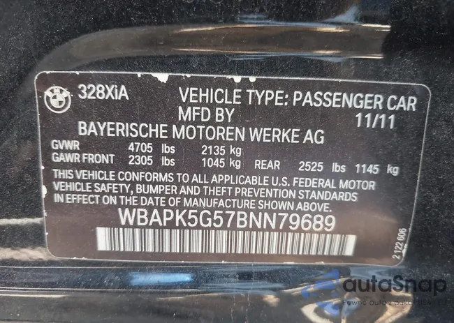 WBAPK5G57BNN79689: 43019414