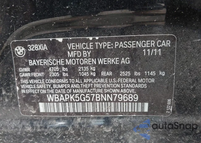 WBAPK5G57BNN79689: 43019414