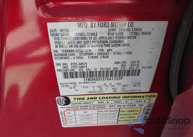 1FMDK03127GA15239: 43019496