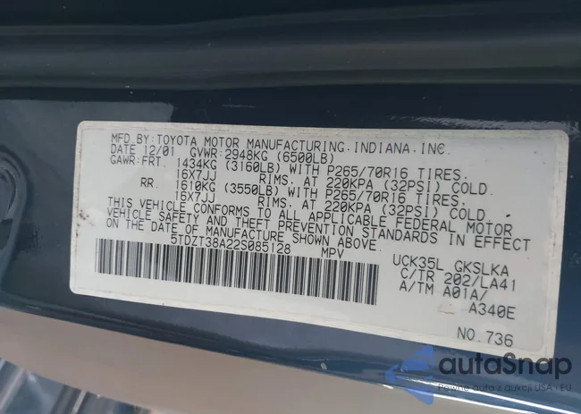 5TDZT38A22S085128: 43019524