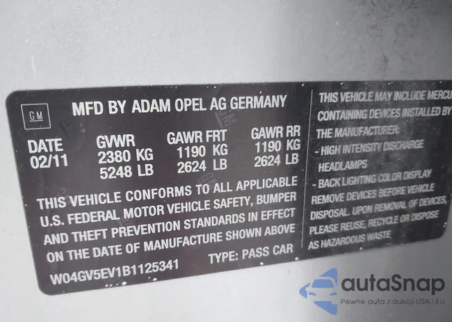 W04GV5EV1B1125341: 43019529