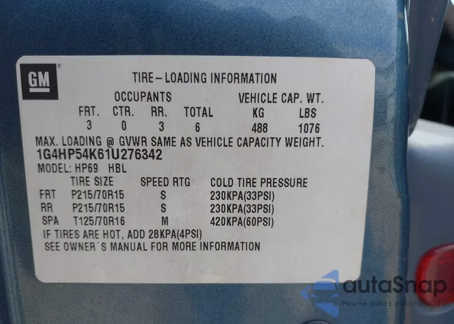 1G4HP54K61U276342: 43019577