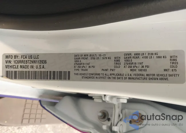 1C6RREBT2NN113936: 43019727