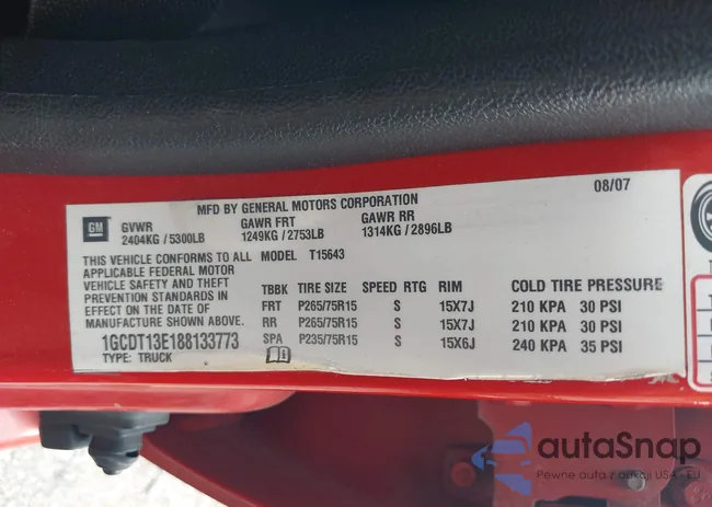 1GCDT13E188133773: 43019729