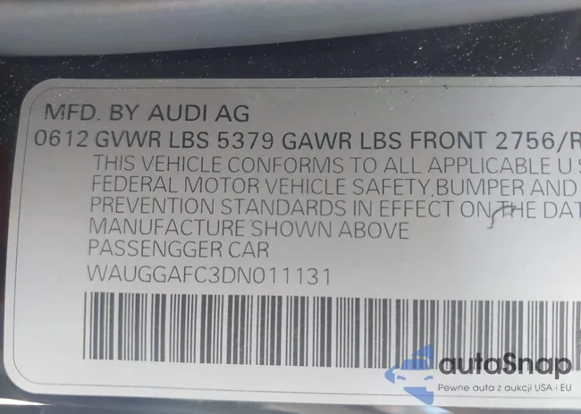 WAUGGAFC3DN011131: 43019730