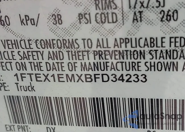 1FTEX1EMXBFD34233: 43019770