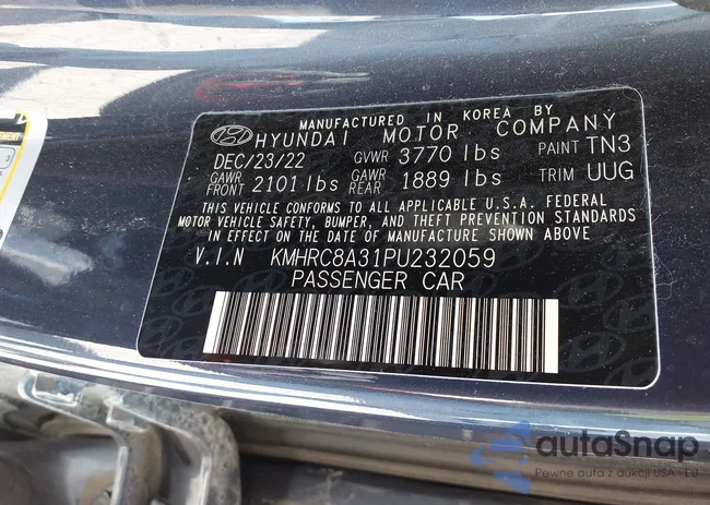 KMHRC8A31PU232059: 43018873