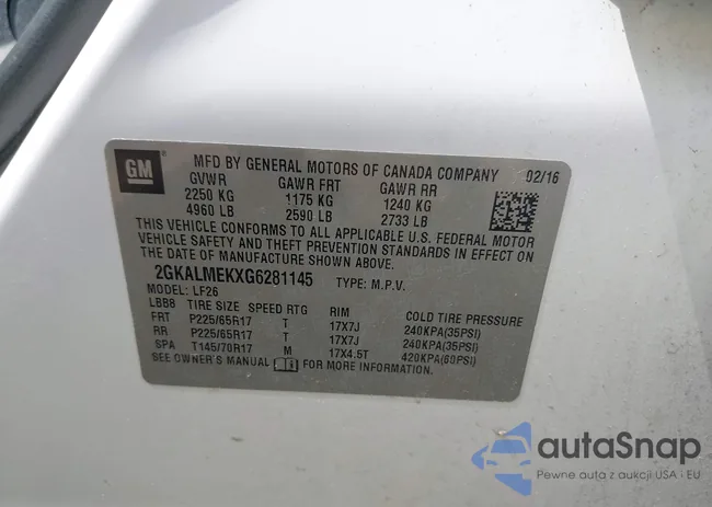 2GKALMEKXG6281145: 43018920