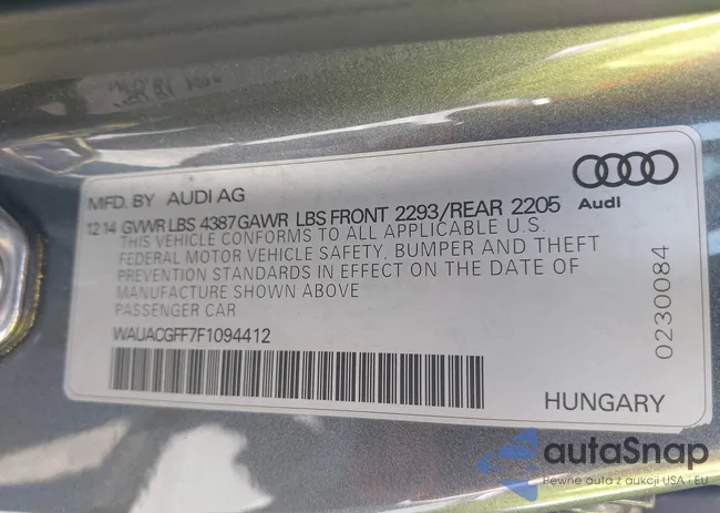 WAUACGFF7F1094412: 43018948