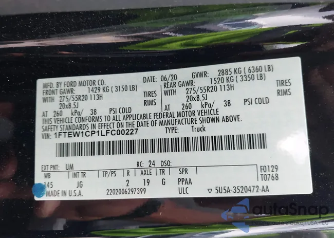 1FTEW1CP1LFC00227: 43018951