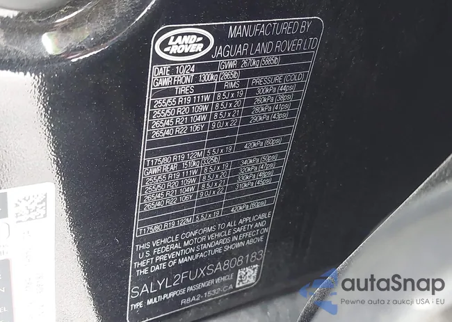 SALYL2FUXSA808183: 43018988